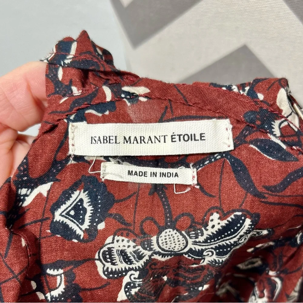 Isabel Marant Red Floral Blouse - Picture 5 of 8